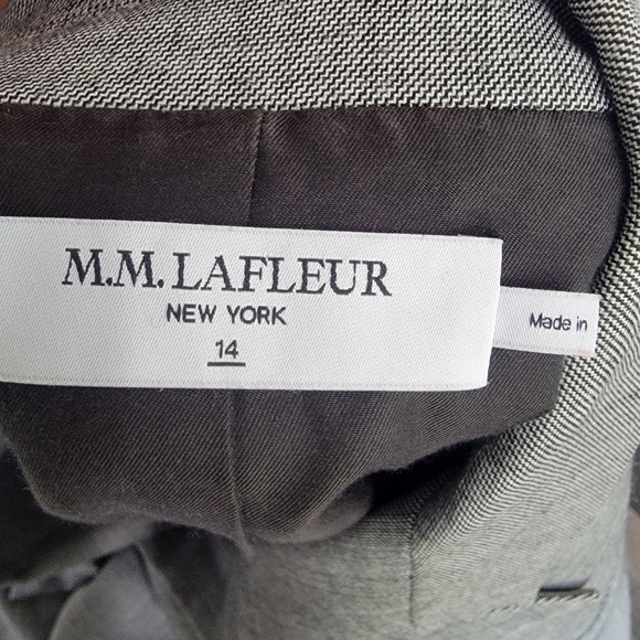 MM LaFleur Gaia Jacket Wool Blend Workwear Blazer Sharkskin Women’s Sz 14 Gray - Picture 8 of 14